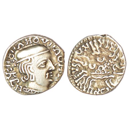 Western Kshatrapas, Kardamaka dynasty, silver drachm of Rudrasena I as Mahakshatrapa (c.19