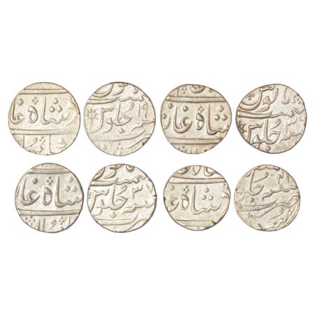 Nawab of Surat, silver rupee (4), Surat mint, in the name of Shah Alam II, RY 19, 36, 37 a