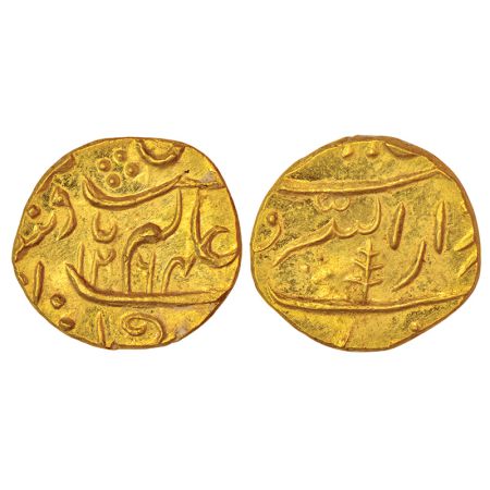 Gwalior, Jayaji Rao (1843-1886 AD), gold mohur, Burhanpur mint, in the name of Shah Alam I