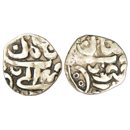 Ladakh, Hammered Coinage (1771-1815 AD), silver Ja'u, ND, KM 1.1, 2.42g. Obv: Corrupt lege