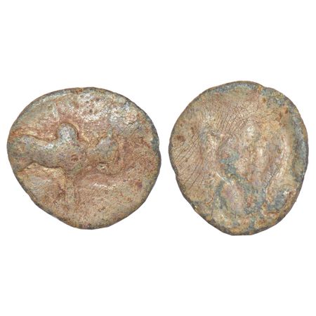 Maharathis of Chitradurga - uninscribed 'bull'-type coin, (c.200-250 AD), not listed in PA