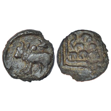 Mahatalavaras in South Andhra - uninscribed 'bull' type lead coin, (c.250-300 AD), unpubli