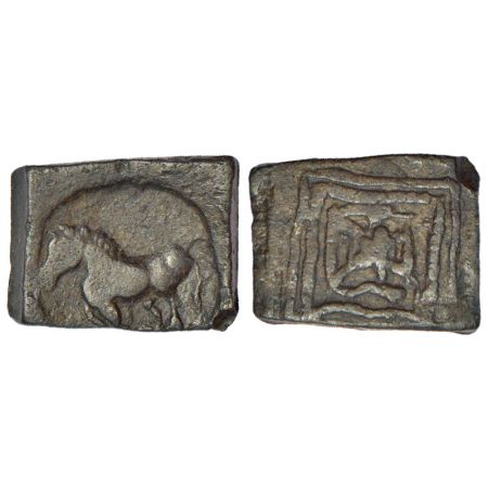 Mahatalavaras, Telangana/ Andhra region - uninscribed 'horse' type copper coin, (c.250-300