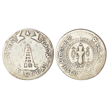 Madras Presidency, Madras mint, first issue, silver ¼ pagoda, ND (1807AD), KM 343, 10.48g.