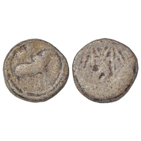 Pallavas of Kanchi - uninscribed lead unit, attributed to the early Pallavas, (c.300-400 A