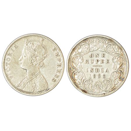 Victoria Empress, mule, silver rupee, 1886, Calcutta mint, C2/I/'C' incused, unlisted in P