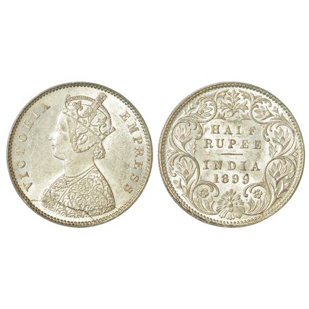 Victoria Empress, silver ½ rupee, error, 1899, Bombay mint, A/I/'B' incused (inverted), di