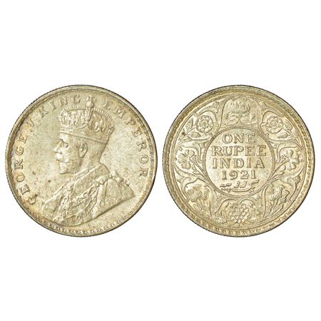 George V, silver rupee, 1921, Bombay mint, dot, PR 227; GK 1043. Uncirculated with luster,