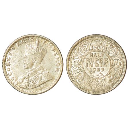 George V, silver ½ rupee, 1923, Calcutta mint, no dot, PR 326; GK 1061. Uncirculated, Very