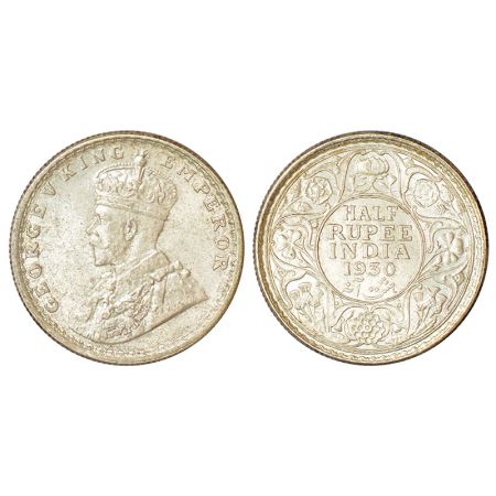 George V, silver ½ rupee, 1930, Calcutta mint, no dot, PR 332; GK 1072. Uncirculated, Rare