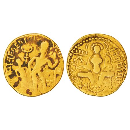 Gupta Empire, gold dinar of Samudra Gupta (c.350-375 AD), 'Battle Axe' type, S. Kumar Clas