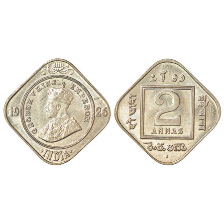 George V, cupro-nickel 2 annas, 1926, Bombay mint, dot, PR 899; GK 1129. Uncirculated, Ver