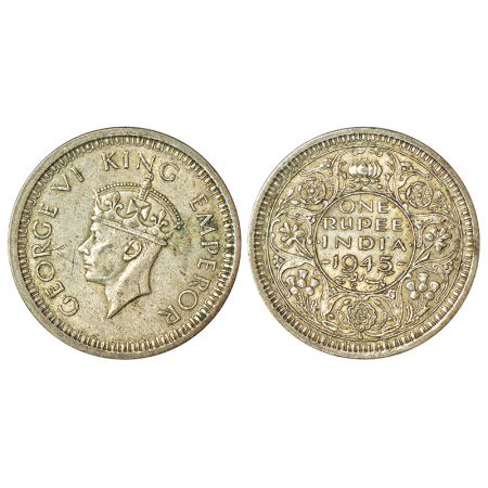 George VI, half silver rupee, 1945, Lahore or Bombay mint, D/II, normal 5, privy marks sho