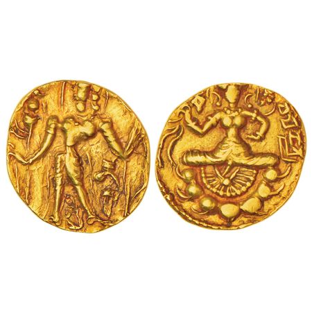 Gupta Empire, gold dinar of Narasimha Gupta (518-530 AD), 'Archer' type, BMC pl. XXII, 10-