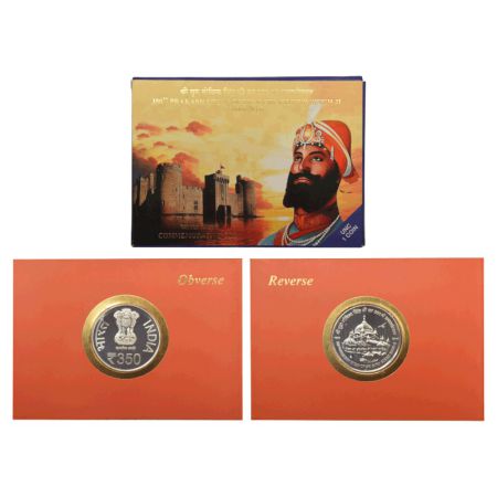 2018, 350th Prakash Utsav of Sri Guru Gobind Singhji, UNC set of single coin, 350 rupees, 