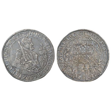 German State-Saxony Albertine, Johann Georg I, silver thaler, 1631, 'HI' mint mark, KM 132