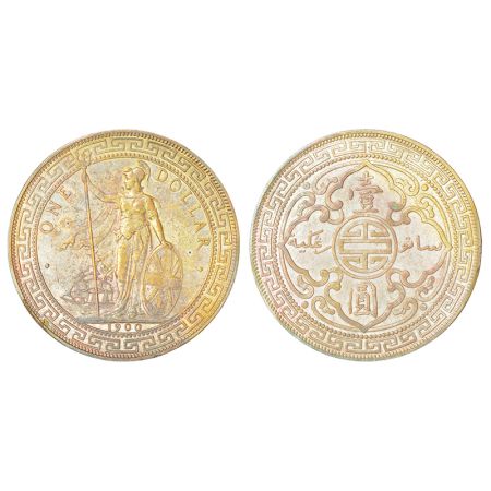Great Britain, trade coinage, silver dollar, Bombay mint, 1900, KM T5, 26.82g. Obv: Britan