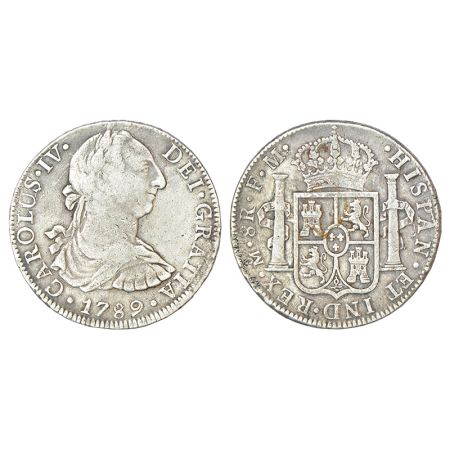 Mexico, Charles IV (1788-1808 AD), silver 8 reales, 1789, 'MO'/'FM' mintmark, KM 107, 26.5