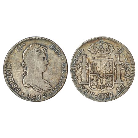 Mexico, Ferdinand VII (1808-1821 AD), silver 8 reales, 1819, 'MO'/'JJ' mintmark, KM 111, 2