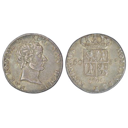 Netherlands, Kingdom of Holland, Louis Napoleon, silver 50 stuivers, 1808, KM 28, 26.26g. 
