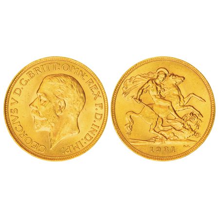 South Africa, George V, gold sovereign, Pretoria mint, 'SA' mintmark, 1931, KM A22, 7.97g.