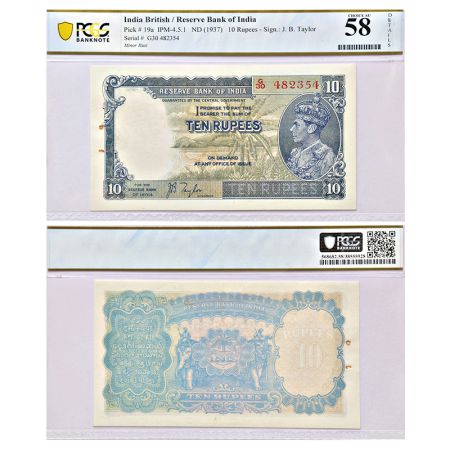 British India, George VI, 10 rupees, 1st issue, ND (1938), signed by J.B. Taylor, serial n