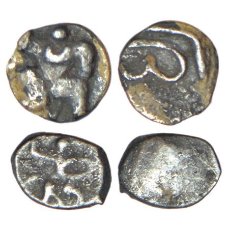 Telugu Chodas of Nidugal (Nellore) - two silver taras attributed Irungola III (c.13th cent