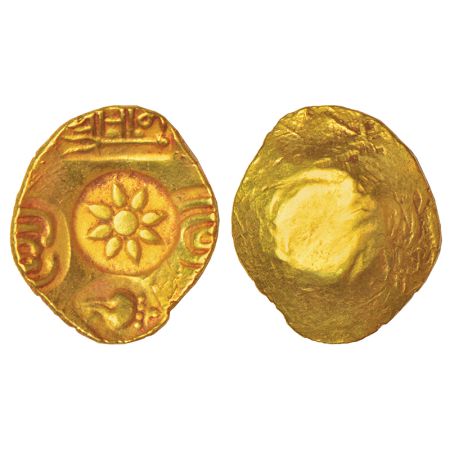 Yadavas of Devagiri, gold punch-marked Asu or 'Padma Tanka' of Ramachandra (1270-1311 AD),