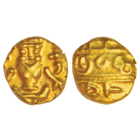 Kingdom of Mysore, gold fanam of Kanthirava Narasa Raya (1638-1662 AD), MCSI-I 910-911, 0.