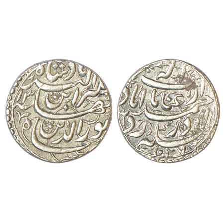 Jahangir (1605-1627 AD), silver rupee, Ahmadabad mint, 'Enayate Elah' couplet, AH 1027/RY 