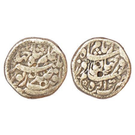 Jahangir with the name of Noor Jahan (1623-1627 AD), silver rupee, Agra mint, 'Sad Zewar' 