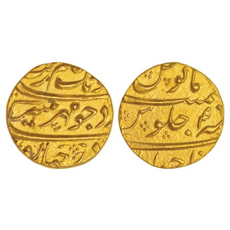Aurangzeb (1658-1707 AD), gold mohur, Ahmadabad mint, 'Mihr-e-munir' couplet, RY 4, KM 315