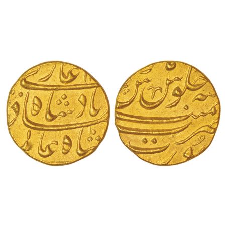 Shah Alam Bahadur (1707-1712 AD), gold mohur, Surat mint, KM 356.14, 11.06g. Extremely fin