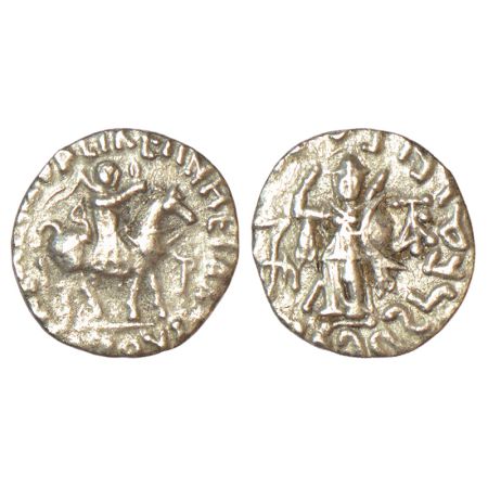 Indo-Scythians - silver drachm of Azes (c.45-10BC), ISCH 96.30D, 1.48g. Obv: king on horse