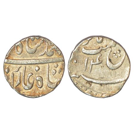 Muhammad Shah (1719-1748 AD), silver ½ rupee, Azimabad mint (by style), RY 14, KM 433.11, 