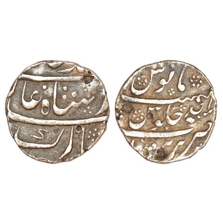 Muhammad Shah (1719-1748 AD), silver rupee, Purenda mint, RY Ahd, KM 436.49, 11.38g. Very 