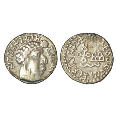 Satavahanas - silver 'portrait' type drachm of Vasithiputra Siri Satakarni (c.135-145 AD),