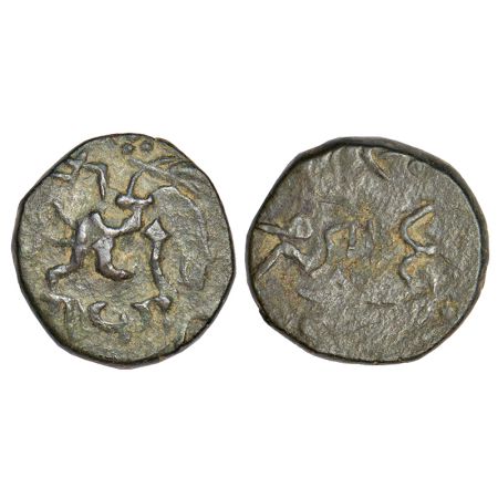 Gwalior, Daulat Rao Scindhia (1794-1827 AD), copper paisa, Rajod mint, KM 196, 10.34g. Obv