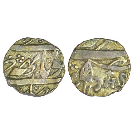 Jammu and Kashmir - silver 1/4th 'Kham' rupee of Gulab Singh (1846-1856 AD), struck in the