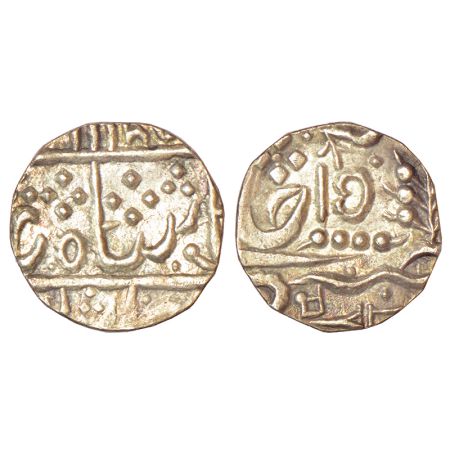 Karauli, silver rupee of Bharat Pal (1852-1854 AD), in the name of Bahadur Shah II, AH 128