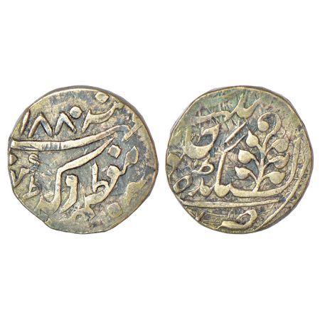 Kishangarh, Sardul Singh (1879-1900 AD), silver rupee, with legend Malika-e-Muazzama Victo