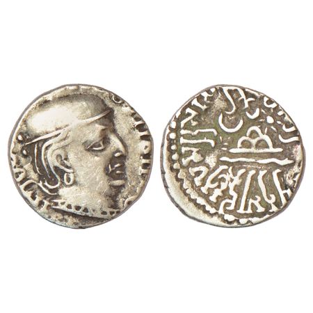 Western Kshatrapas, Karddamaka dynasty, silver drachm of Rudrasena I s/o Rudrasimha I as K