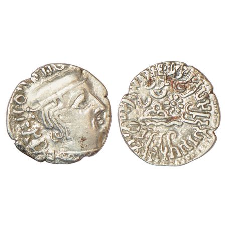 Western Kshatrapas, Karddamaka dynasty, silver drachm of Rudrasena I s/o Rudrasimha I as M