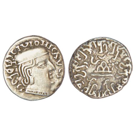 Western Kshatrapas, Karddamaka dynasty, silver drachm of Rudrasena I s/o Rudrasimha I as M