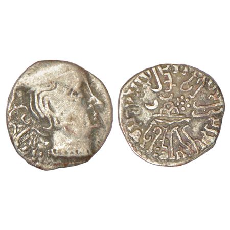 Western Kshatrapas, Karddamaka dynasty, silver drachm of Damasena s/o Rudrasimha I as Ksha