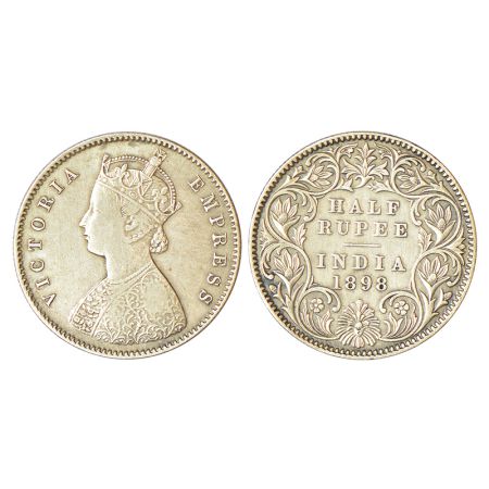 Victoria Empress, silver ½ rupee, 1898, Calcutta mint, A/I/'C' incused, PR 281; GK 661, 5.