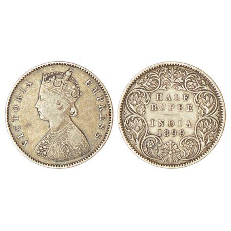 Victoria Empress, silver ½ rupee, 1899, Calcutta mint, A/I/'C' incused, PR 282; GK 663, 5.
