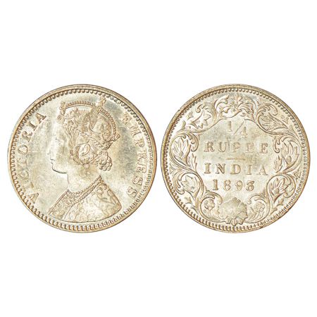 Victoria Empress, silver ¼ rupee, 1893, Bombay mint, C/I/'B' incused, PR 428; GK 724, 2.92