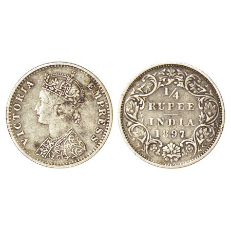 Victoria Empress, silver ¼ rupee, 1897, Bombay mint, C(i)/I/'B' incused, PR 430; GK 731, 2