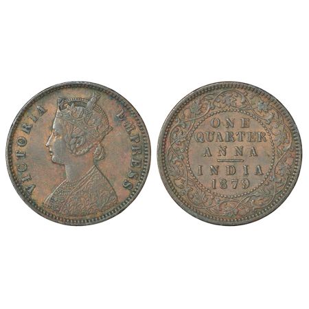 Victoria Empress, copper ¼ anna, 1879, Calcutta mint, B/II/'C' incused, PR 613; GK 831, 6.
